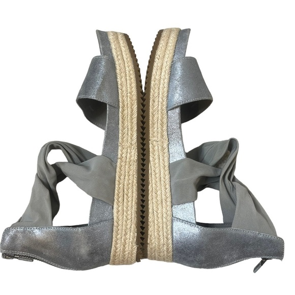 EILEEN FISHER Zoe Metallic Leather and Mesh Espadrille - Picture 6 of 11